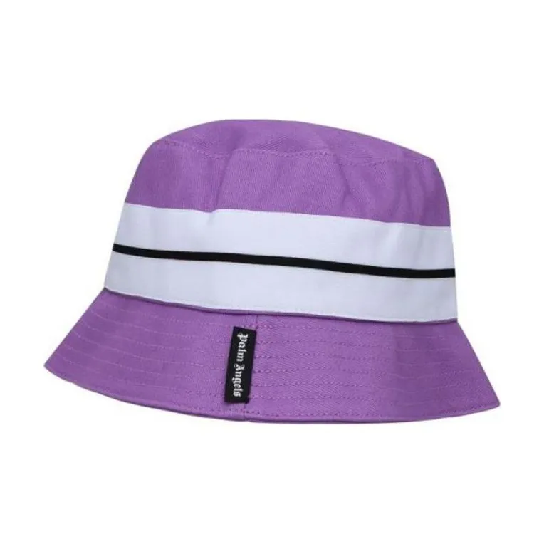PALM ANGELS Logo Patch Venice Striped Bucket Hat-2