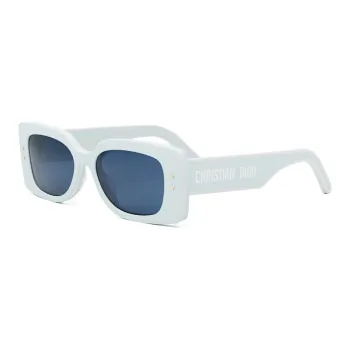 DIOR Acetate Irregular Shape Sunglasses Men's Light Blue
