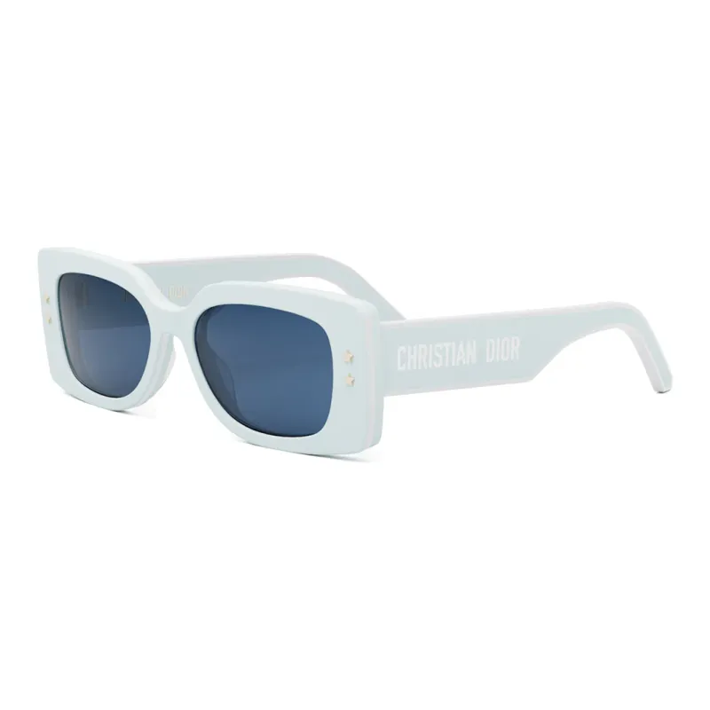 DIOR Acetate Irregular Shape Sunglasses Men's Light Blue-0
