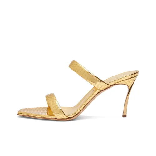Casadei Atomium Slide Slippers 8cm Women's Gold
