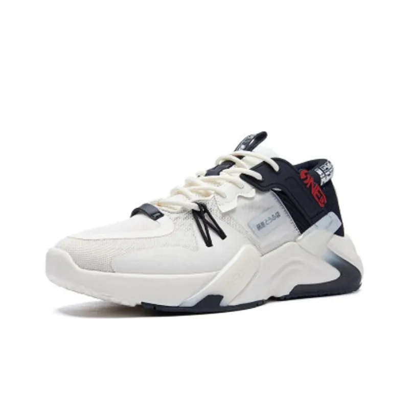 TOUWENZI D x 361° Vast Cushioning Anti Slip Wear Resistant Breathability Low Top Casual Shoes Men's White Black-1