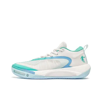 QIAODAN Wind Blade 4PRO Low Top Basketball Shoes Men's White Blue