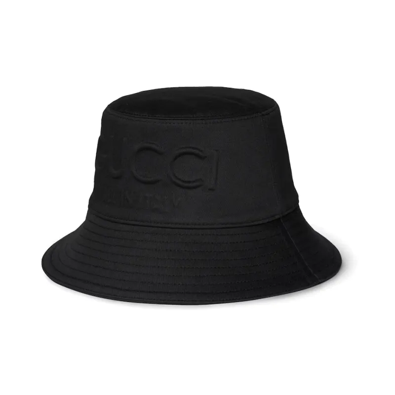 GUCCI Cotton, Viscose Bucket Hats Men's Black-0