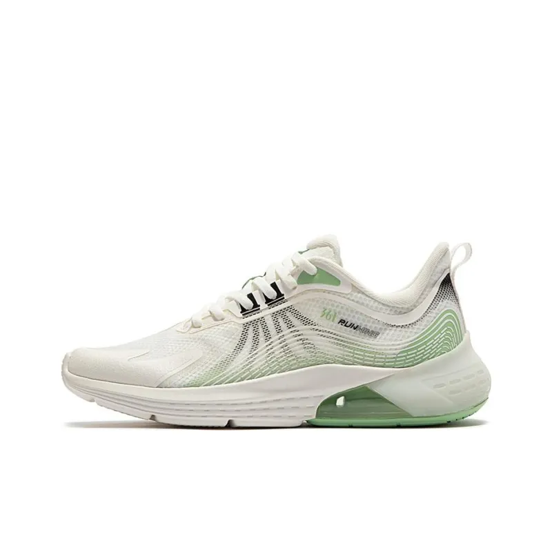 361° Anti Slip Wear Resistant Breathable Lightweight Low Top Running Shoes Men's White Green-0