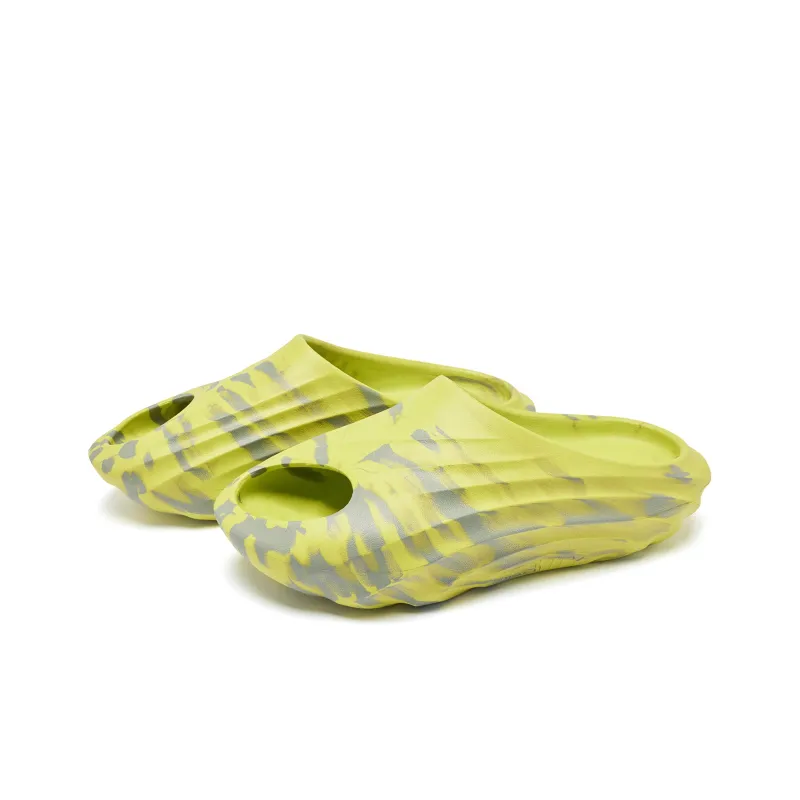 QIAODAN Gravitational Drag Quiet Abrasion Resistant Slide Slippers Men's Mustard Green Slate Green-2