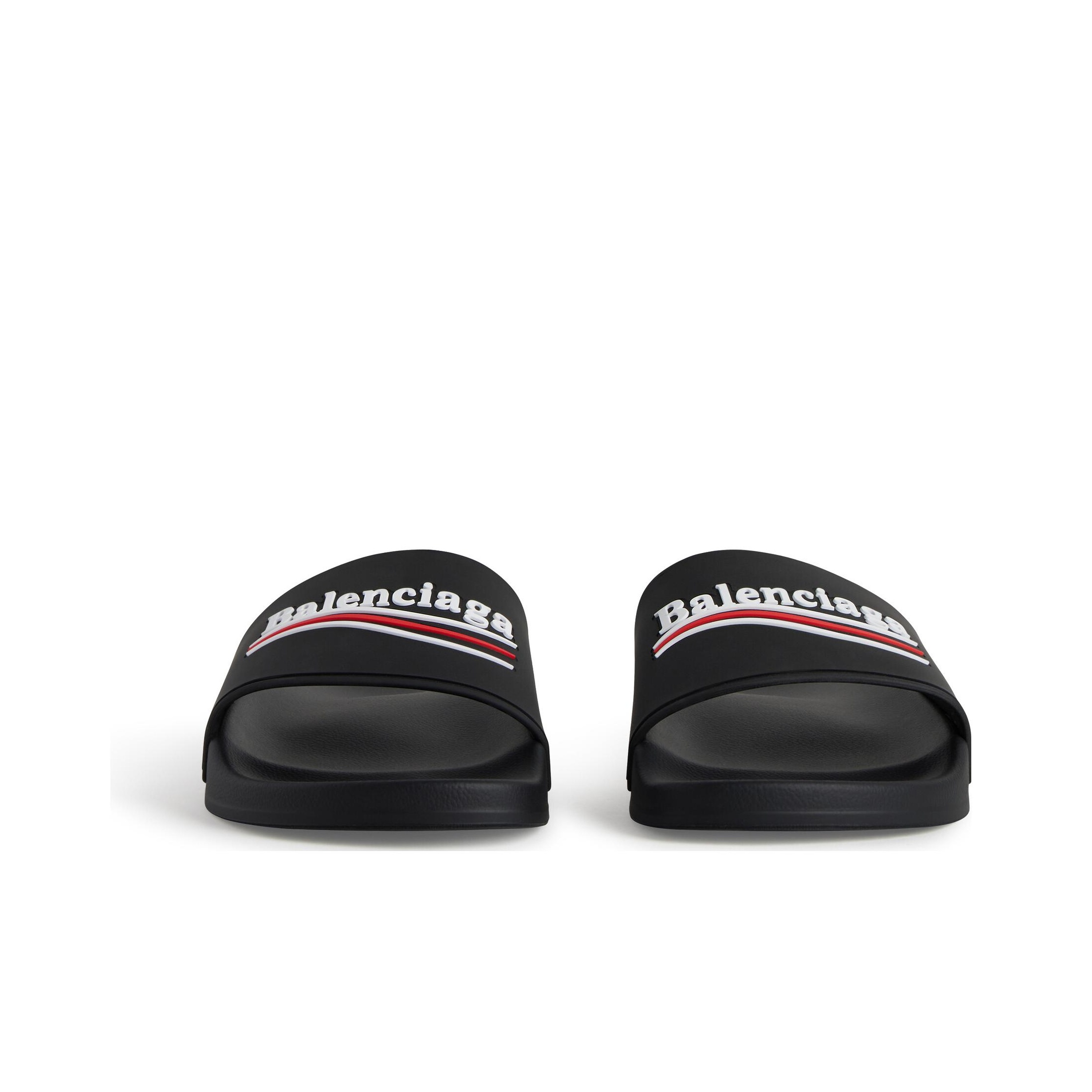 Balenciaga Political Campaign Pool Slides Women's - POIZON