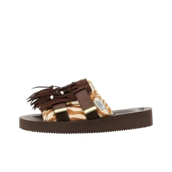 Suicoke Zebra Pattern Fringe Detail Sandals