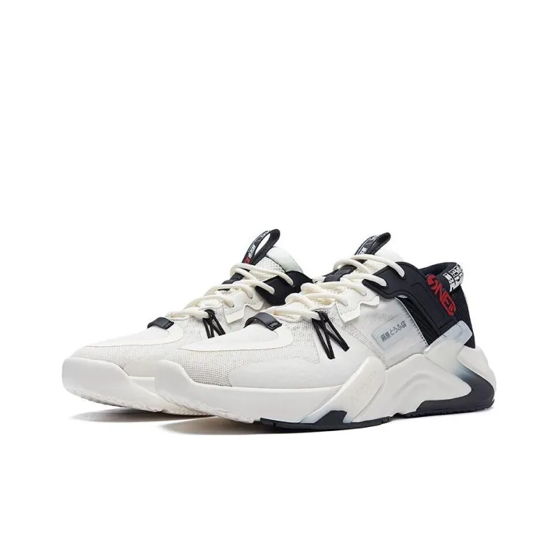 TOUWENZI D x 361° Vast Cushioning Anti Slip Wear Resistant Breathability Low Top Casual Shoes Men's White Black-2