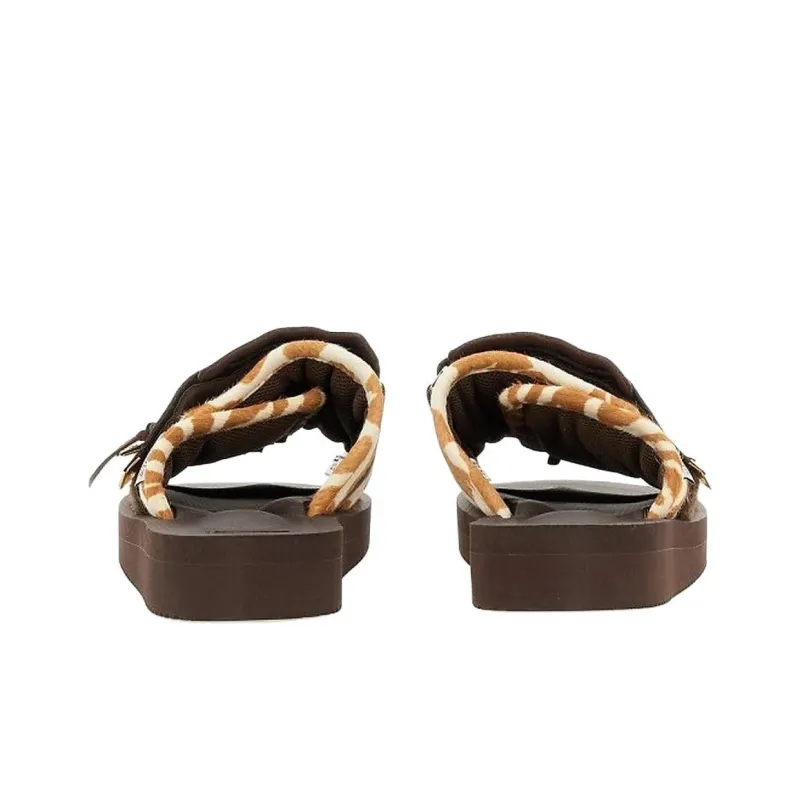 Suicoke Zebra Pattern Fringe Detail Sandals-4