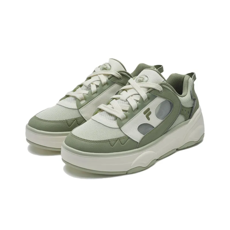 FILA FUSION WINDROUND Cushioned Impact Resistance Wear Resistant Low Top Skateboard Shoes Women's Green White-2