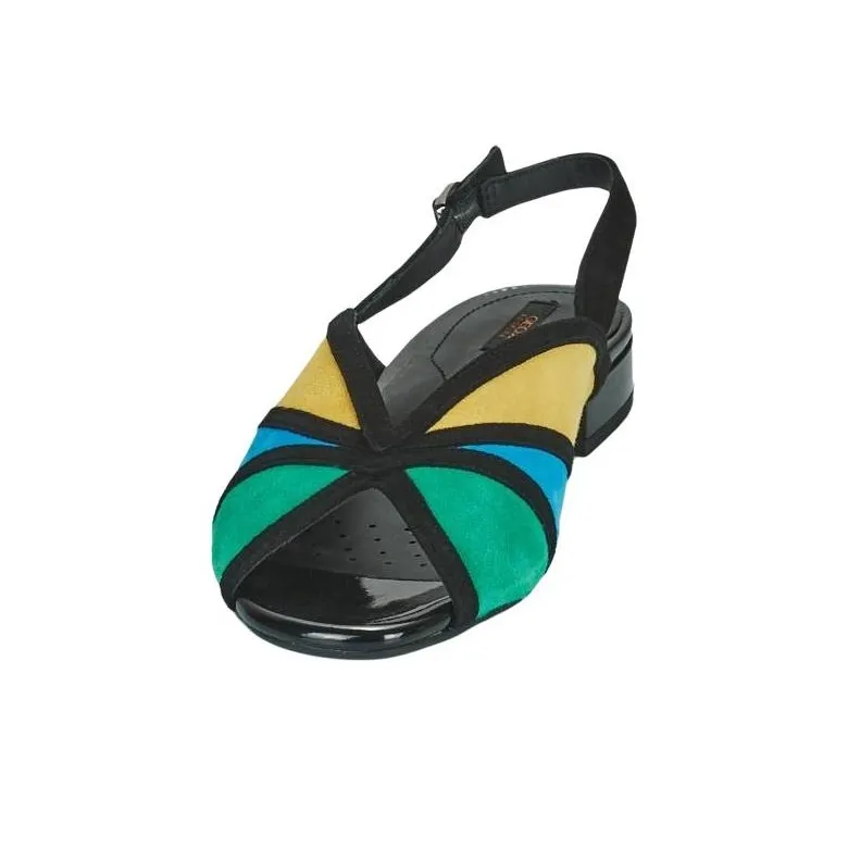 GEOX One Strap Sandals 0.5cm Women's Yellow Blue Green-4