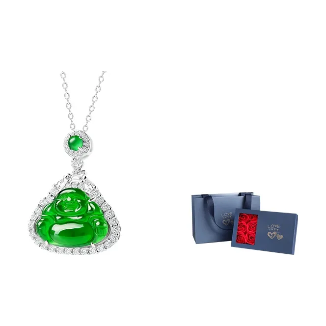 With The Heart Of The Jade Ice Glutinous Jadeite Necklaces Women's-10