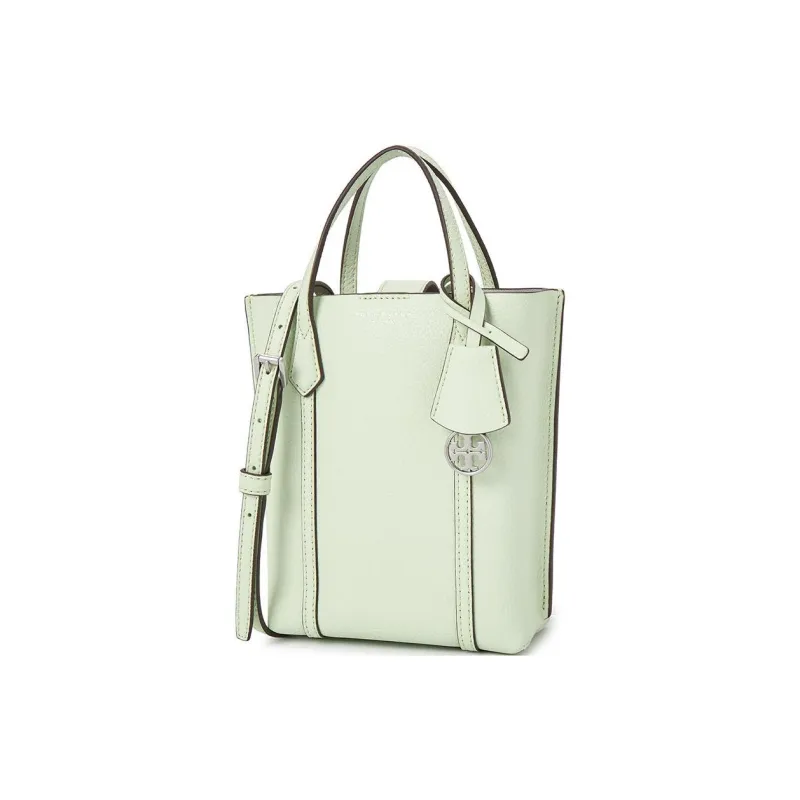 TORY BURCH Perry Embossed Leather Tote Bag Shopping Bag Shoulder Bag Crossbody Bag Handbag Mini Women's Aqua Green-1