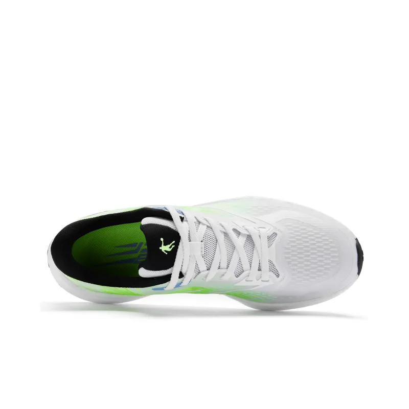QIAODAN Flying Shadow 4.0 Durable Breathable Low Top Running Shoes Men's White Green-3