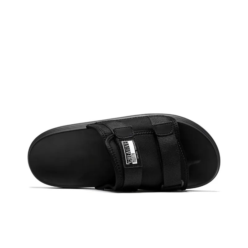Chi Wolf Slide Slippers Unisex Black-5