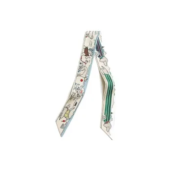 HERMES Mulberry Silk Silk Scarves Women's Cream