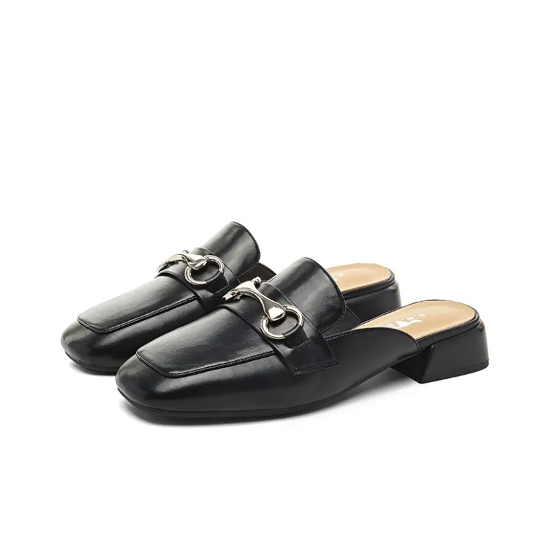GNSJ Wrap toe Slippers 4cm Women's Black-3