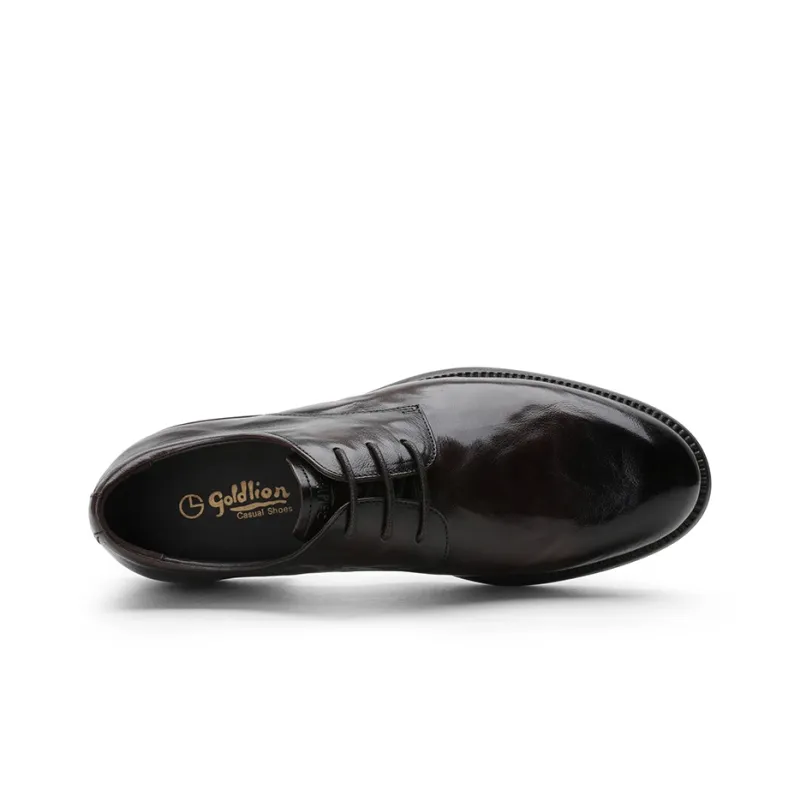 GOLDLION Dress Shoes Men Low Top Black/Brown-6