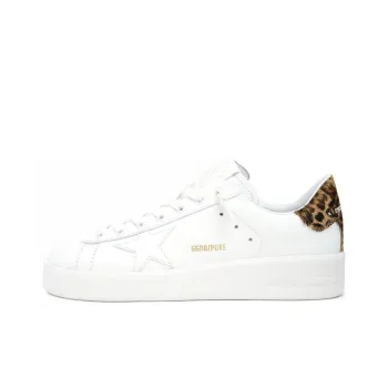 Golden Goose Purestar Stylish Skateboarding Shoes Women's White Leopard Print