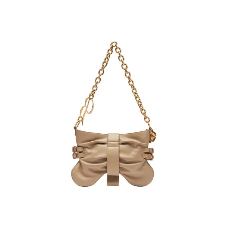 Blumarine Cow Leather Handbags Shoulder Bags Large Size Women's Beige-0