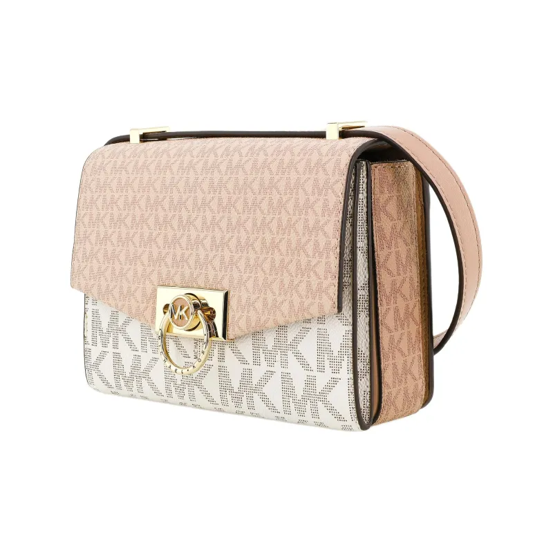 MICHAEL KORS Hendri Artificial Leather Crossbody Bags Women's Ballet Pink/Vanilla White-1