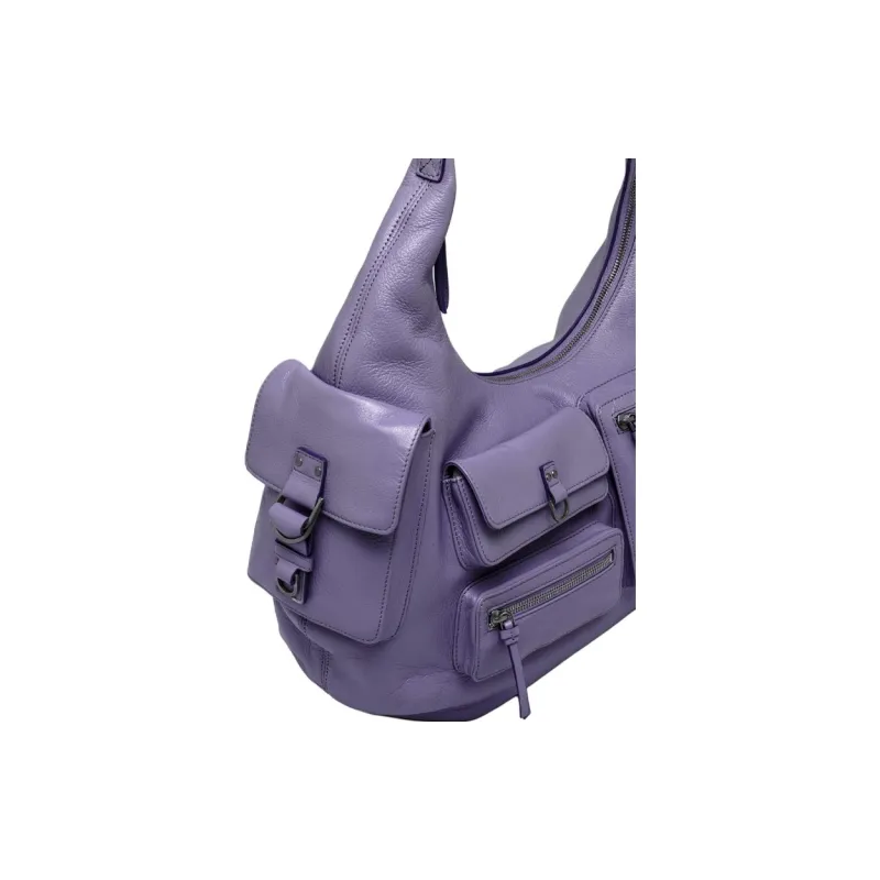 Blumarine Buffalo Leather Handbag Shoulder Bag Women's Purple-3