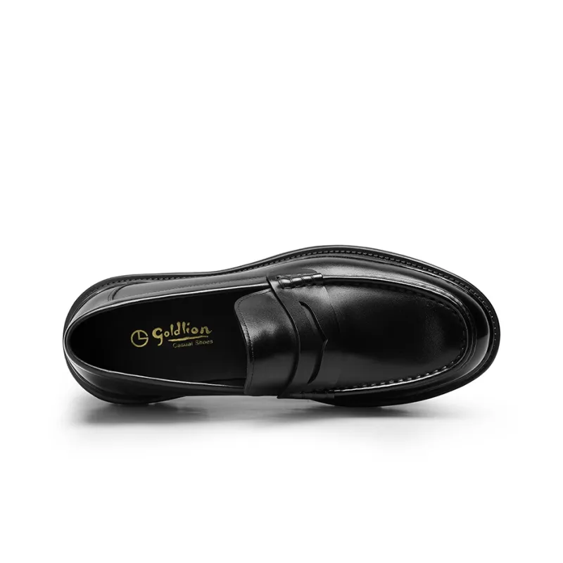 GOLDLION Loafers Flat Men's Black-2