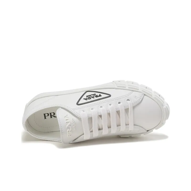 PRADA Downtown Brushed Leather Sneakers 'White' Women's-5
