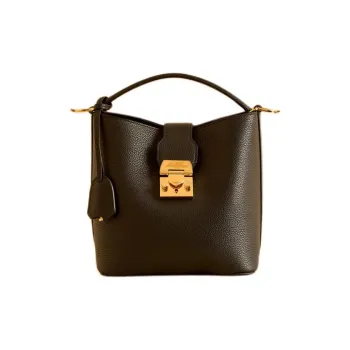 MARK CROSS Grained Calfskin Bucket Bag Handbag Shoulder Bag Crossbody Bag Small Size Women's Black