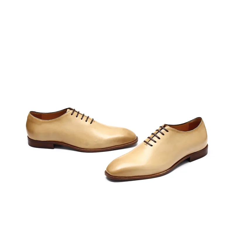 ASTON M.JAZZ Dress Shoes Men Low Top Earth Yellow/Light Green-5