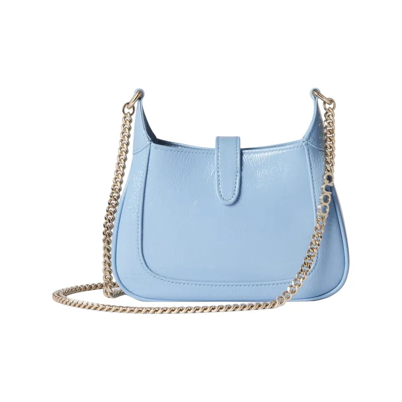 GUCCI Patent Leather Crossbody Bag Shoulder Bag Mini Women's Light Blue-3