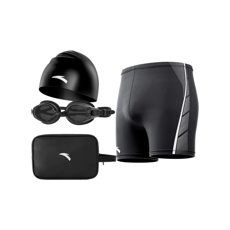 Anta Swimming Sets Polyamide Elastane Swim Pool Hot Spring Men's Black-15