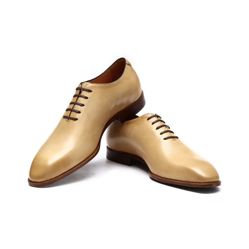 ASTON M.JAZZ Dress Shoes Men Low Top Earth Yellow/Light Green-4