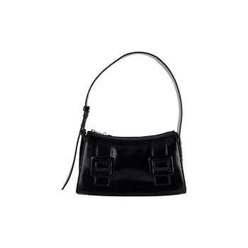 MERIMIES Artificial Leather Handbag Shoulder Bag Medium Size Women's Black