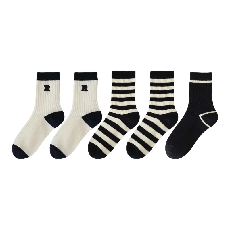 XXLLG Mid Calf Socks Women's 5 Pack-4