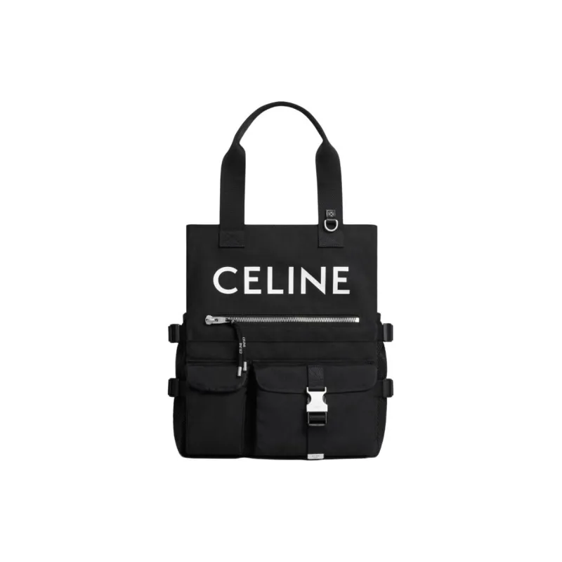 CELINE Nylon One Shoulder Handbag Men's Black-0