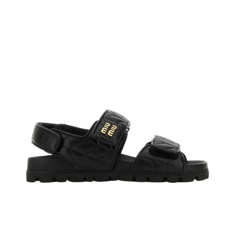 MIU MIU Matelassé Leather Sandals-1
