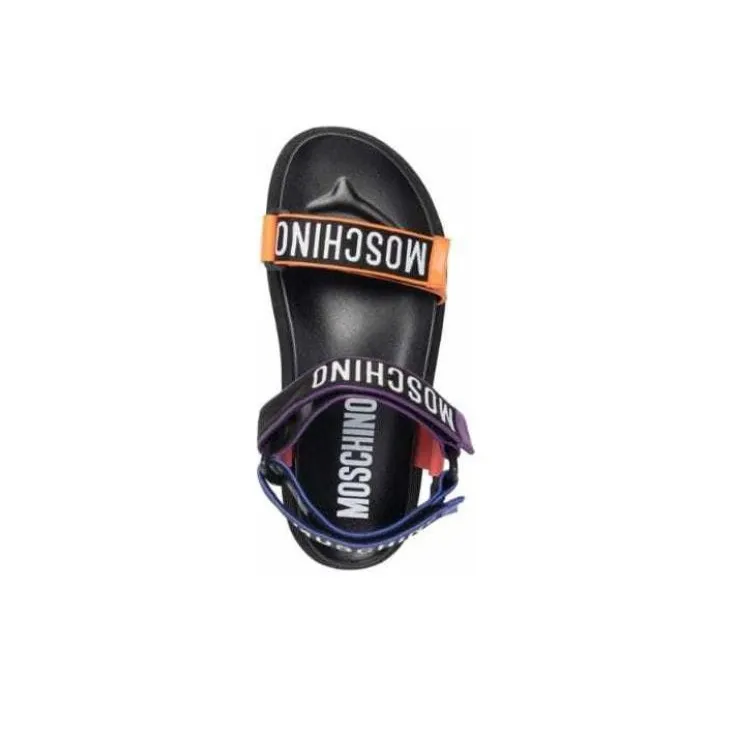 MOSCHINO Strap Sandals Men's Black Orange Pink-5