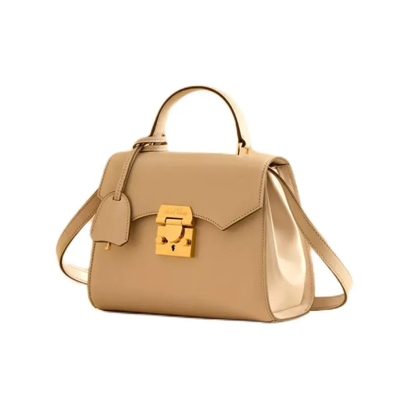 MARK CROSS Calfskin Shoulder Bag Crossbody Bag Handbag Women's Taupe-1