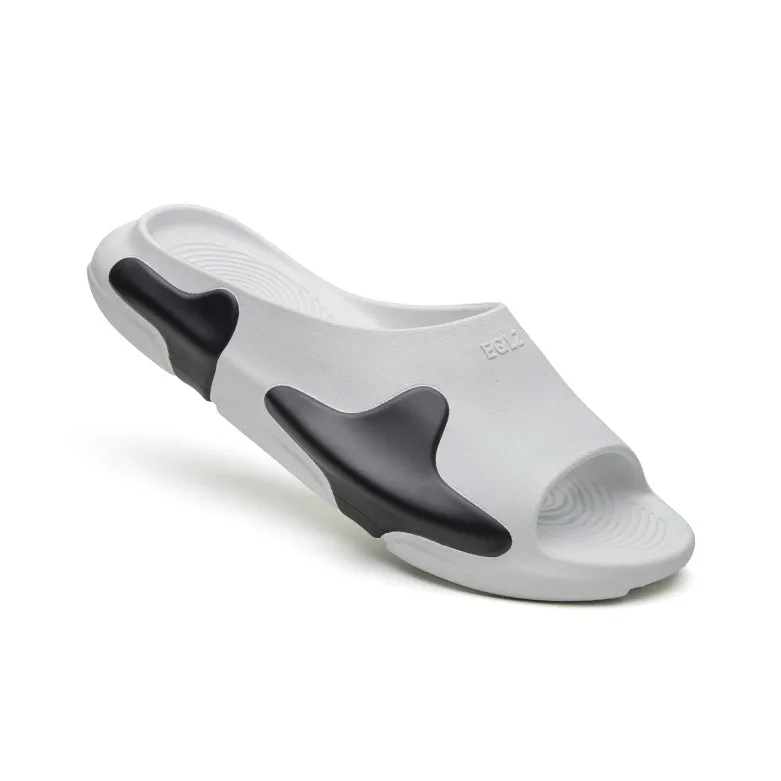 EQLZ EQUALIZER Oasis Quiet Abrasion Resistant Slide Slippers Unisex White Black-1