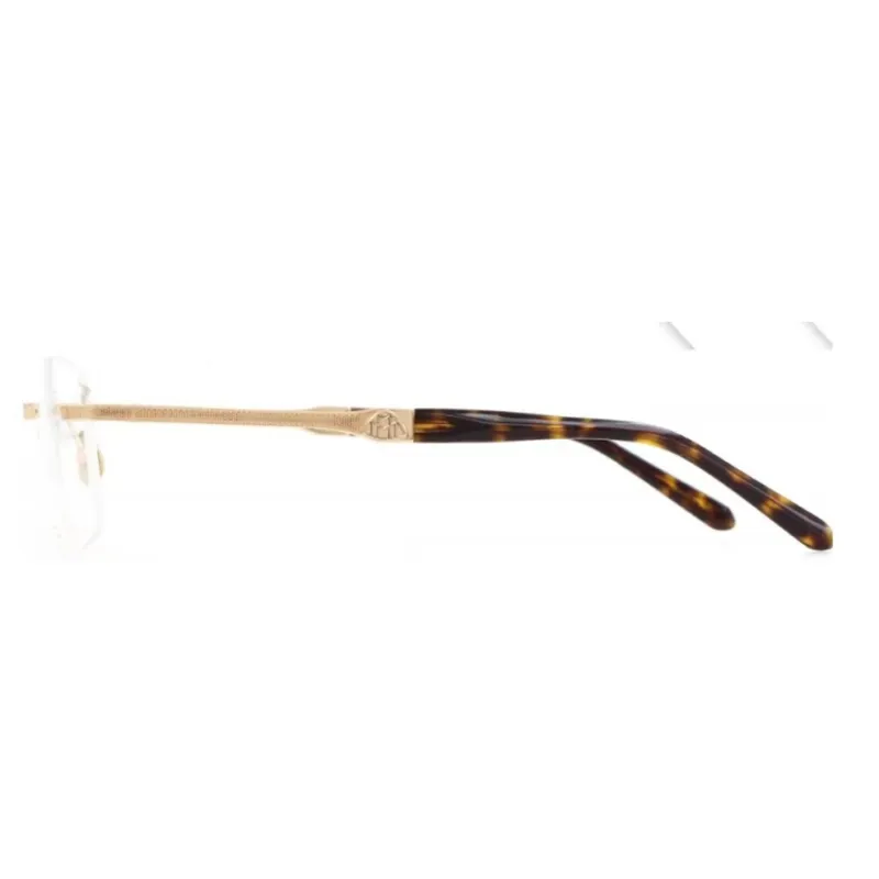Maybach Plate Frame Palladium Plated Metal Irregular Shape Eyeglass Frames Men's Gold-2