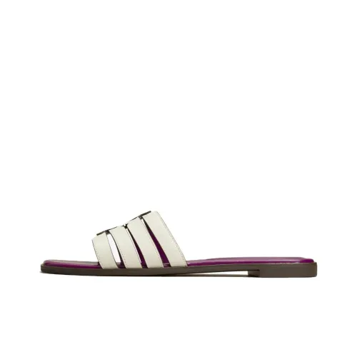 TORY BURCH Ines Slide Slippers Women's White Purple