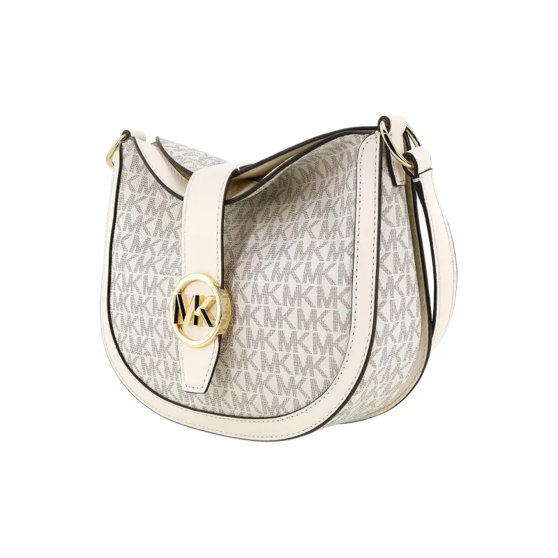 MICHAEL KORS Gabby Canvas Saddle Bag Shoulder Bag Crossbody Bag Small Size Women's Cream White-1
