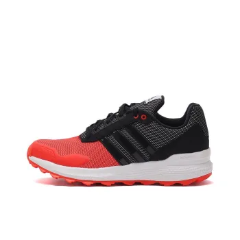Adidas Cushioning Wear Resistant Low Top Running Shoes Men's Black White Red