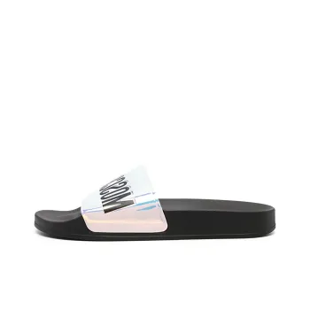 MOSCHINO Slide Slippers Men's Black White