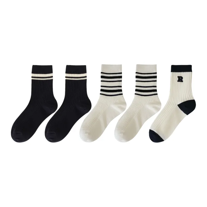 XXLLG Mid Calf Socks Women's 5 Pack-2
