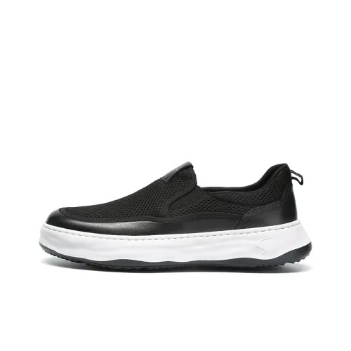 Satchi Wear resistant Lightweight Breathable And Non slip. Low Top Skateboard Shoes Men's Black 4CM