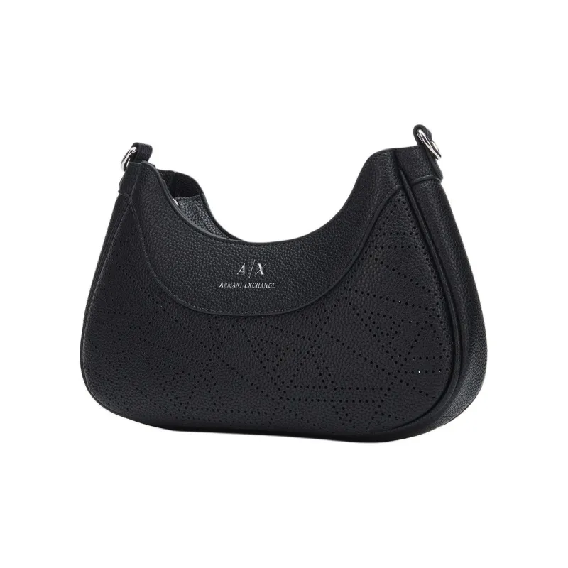 ARMANI EXCHANGEAE Pu Synthetic Leather Dumpling Bag, Crossbody Bag, Shoulder Bag Women's Black-1