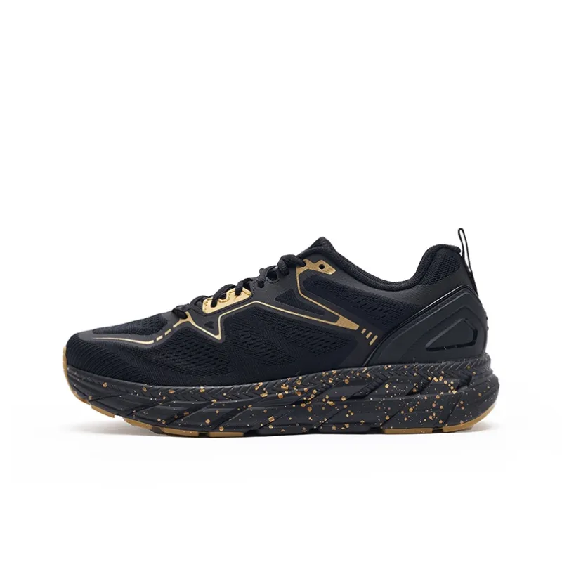 HOT POTATO Cushioned Wear Resistant Lightweight Breathable Low Top PO EVA Casual Running Shoes Unisex Black Gold-0