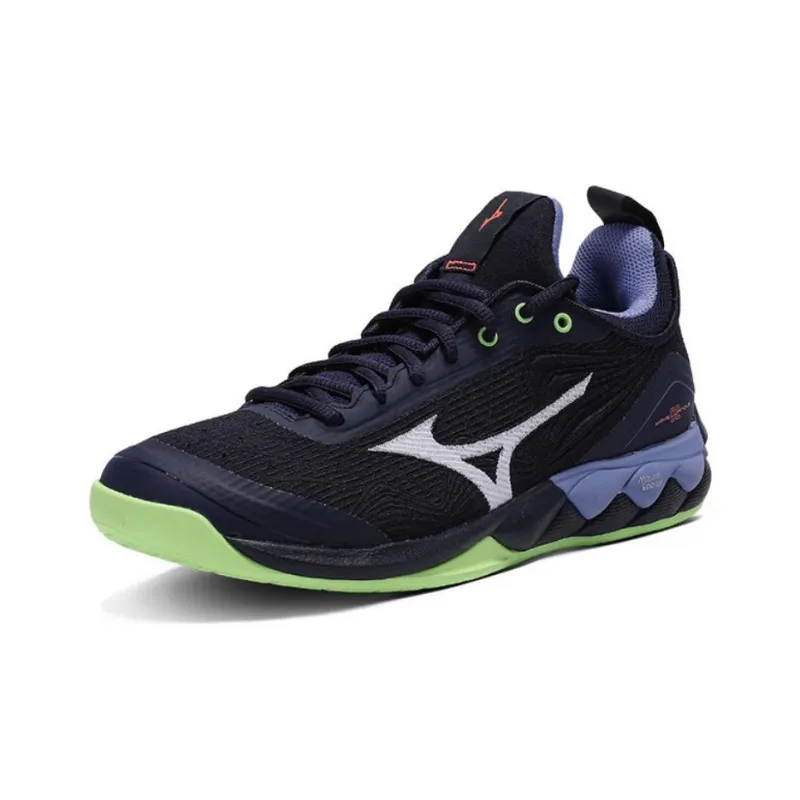 Mizuno Luminous 2 Wave Cushioning Anti Slip And Wear Resistant Low Top Training Shoes Unisex Black Green Purple-1